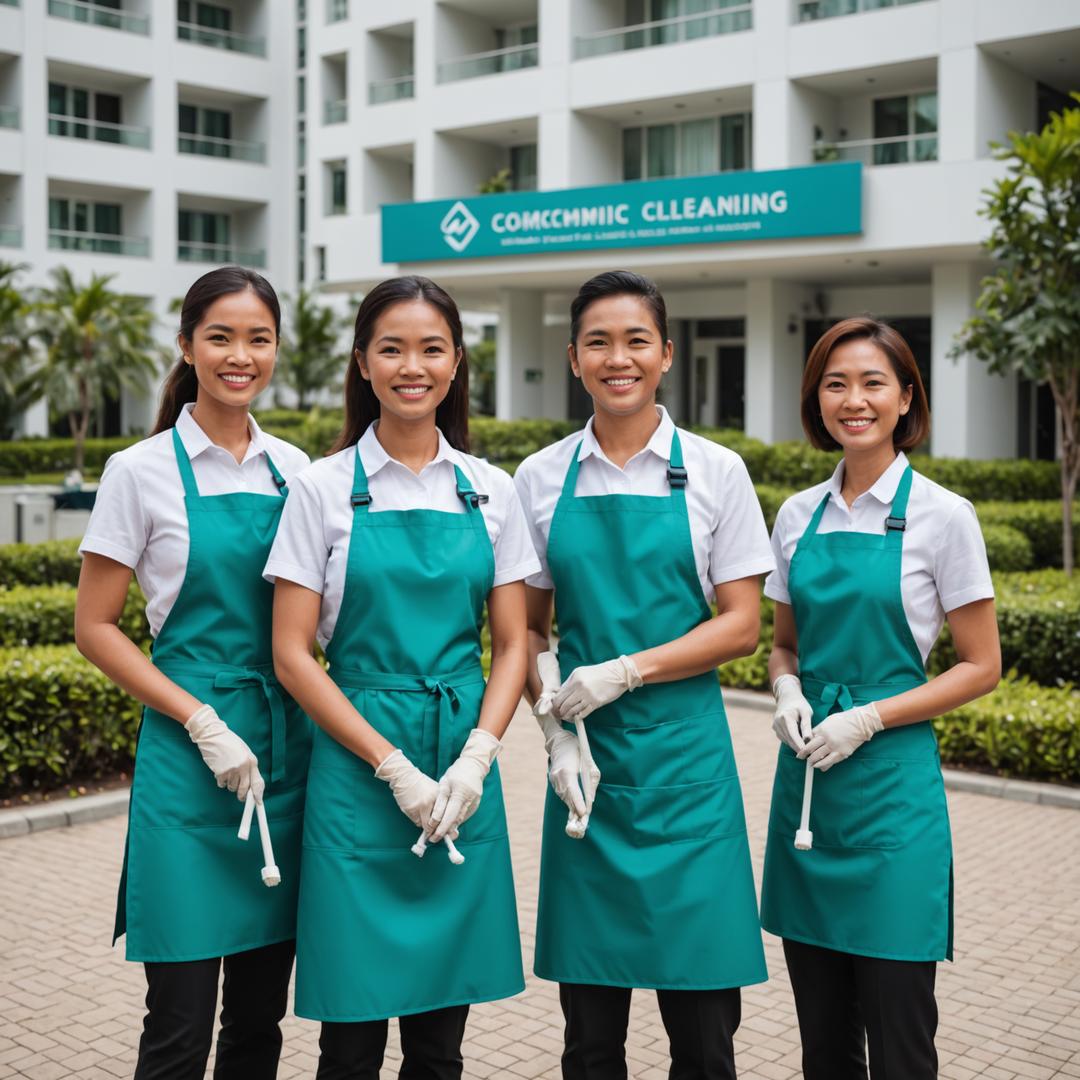 A GrowStack Clean crew in branded uniforms holding equipment